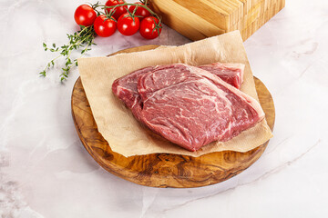 Uncooked raw beef steak for grill