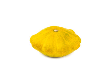 Pattypan zucchini isolated on white background. squash. Fresh organic pattypan squashes on...