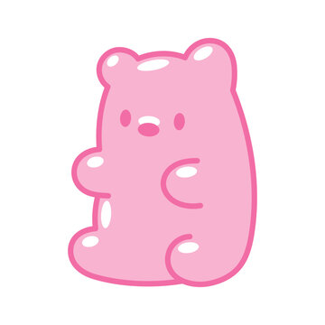 pink gummy bear cartoon clip art preview