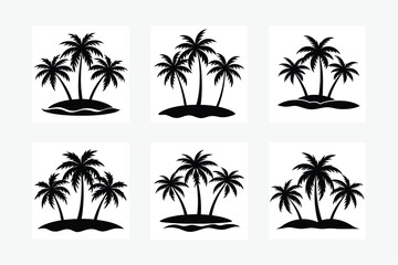 Fototapeta premium set of tropical palms