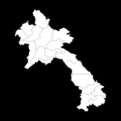 Lao Peoples Democratic Republic map with administrative divisions. Vector illustration.