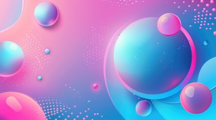 Abstract Colorful Spheres on Gradient Background Digital Artwork