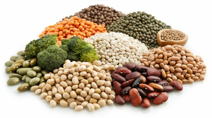 Obraz premium Assorted Legumes Pile Featuring Lentils, Beans, and Peas