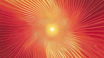 Abstract swirling pattern of red and yellow lines with a bright central point