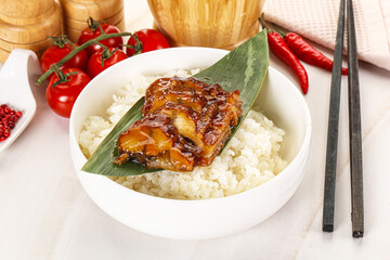 Grilled eel with steamed rice