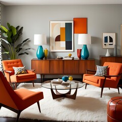 showcase a mid century modern living room