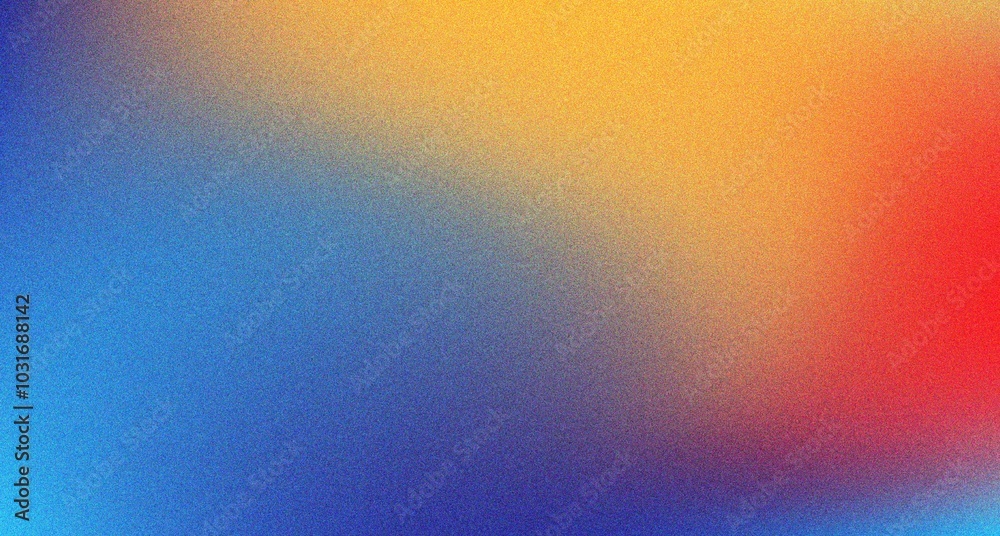 Fototapete red yellow blue grainy gradient vertical background glowing lights noise texture backdrop stock illu