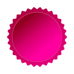 Round stickers serve as promotional sale badges on a white