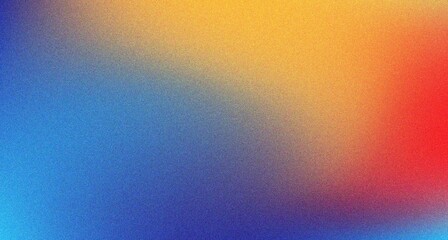 Red yellow blue grainy gradient vertical background glowing lights noise texture backdrop stock illustration. Gradation wave background with noise effect. Background aesthetic. Wavy grainy color