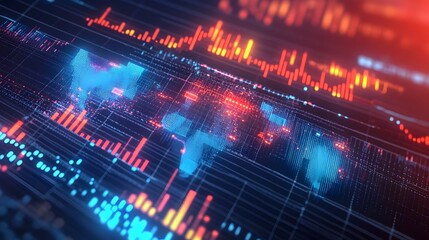 Futuristic AI Powered Global Financial Dashboard Monitoring Market Indicators and Trends