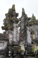 Building made of typical Balinese carved stone in grey color