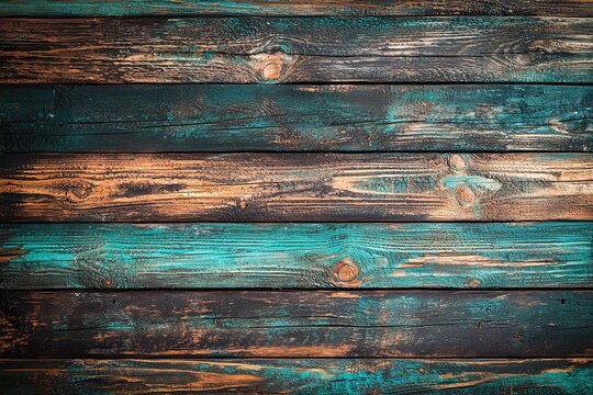 Dark blue and brown old wooden background with the texture of weathered wood planks. Wooden wall, a rustic background for design