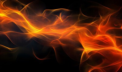 Fototapeta premium Fire_flames_on_black_background,generation AI