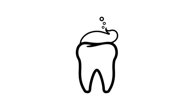 black tooth with toothpaste bubbles clip art preview
