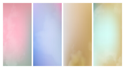 Naklejka premium Modern colorful gradient background with clouds