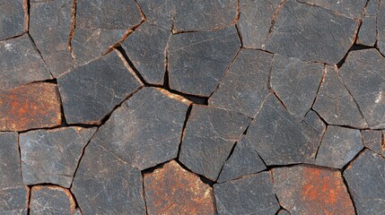 Obraz premium Rustic Stone Wall Texture Irregular Pattern Grey and Brown Natural Background