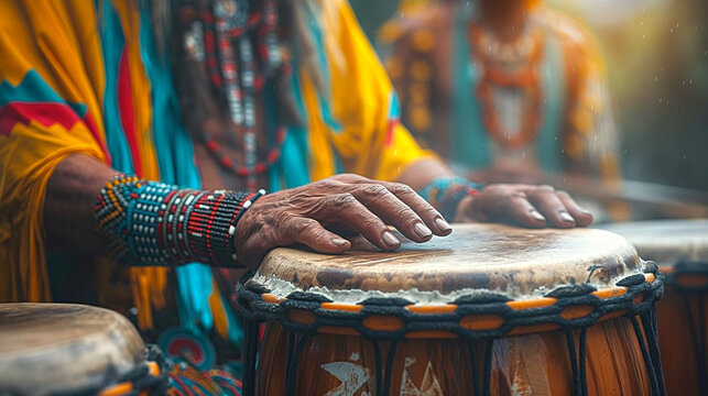 Native Alaskan Drum Circle Performance	