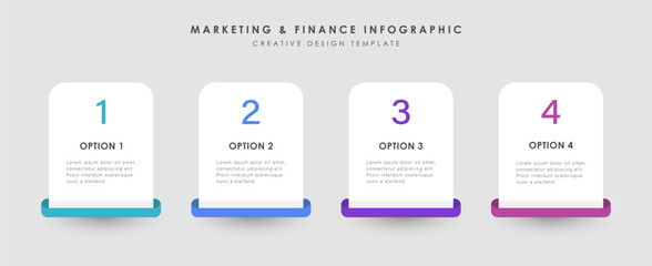 Horizontal progress bar featuring 4 elements, symbolizing the four stages of business strategy and progression.