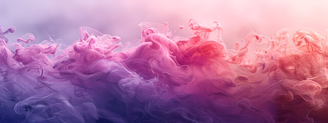 Fototapeta premium An abstract swirl of colorful smoke in shades of pink and purple, creating a dreamy and ethereal atmosphere.