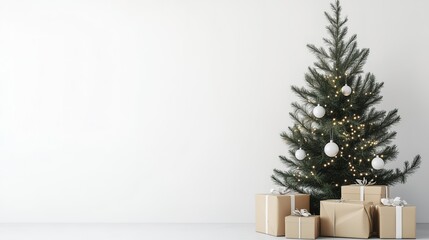 Minimalist Christmas Tree with Gifts 01