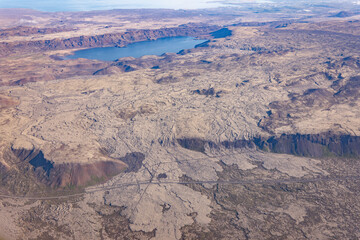 Aerial view of Iold Lava flows. celand