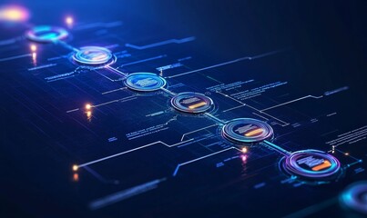 A digital transformation roadmap with key milestones and objectives, highlighting the process of integrating technology into traditional business models, Digital transformation strategy, Generative AI