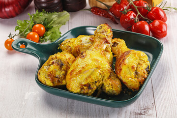 Roasted Chicken leg drumsticks with curry sauce