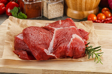 Raw beef meat piece for cooking