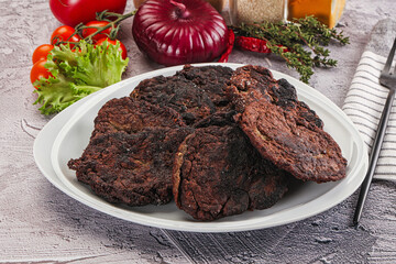 Liver pancakes in the bowl