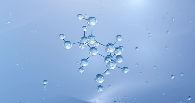 Mannose rotating molecular structure, 3d model of molecule, sugar monomer, looped video