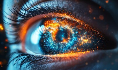 Eye of futuristic and Innovative Imagery AI and Automation use of artificial intelligence and automation in business processes, illustrating efficiency and productivity, Generative AI