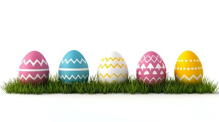 Fototapeta premium Colorful Easter Eggs on Green Grass
