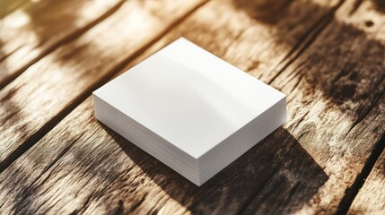A Stack of White Paper on a Wooden Surface