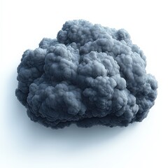 Realistic 3D Storm Cloud Render Isolated On White Background