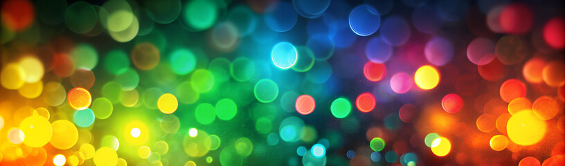 Obraz premium Banner. Defocused red green orange radiance soft texture on dark black abstract empty space background. Neon blur glow. Color light overlay. Copy space.