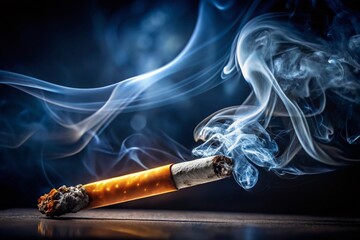 The Toxic Effects of Cigarettes on Lung Health - Candid Photography of Smoking Consequences