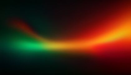 Obraz premium Defocused red green orange radiance soft texture on dark black abstract empty space background. Neon blur glow. Color light overlay. Copy space.