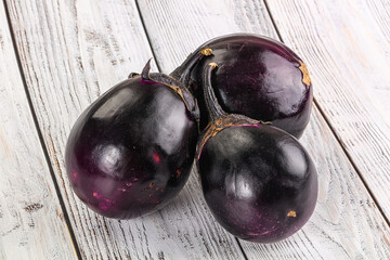 Raw violet and black eggplant