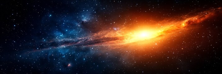 A breathtaking image of a galaxy's vast, swirling arms, illuminated by a bright core, symbolizes cosmic wonder, celestial beauty, infinite expanse, celestial dance, and the mysteries of the universe.