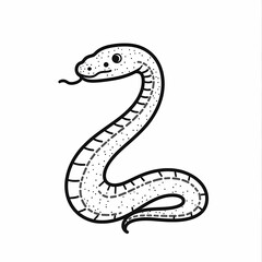 Fototapeta premium Minimalist line art icon snake 