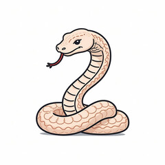 Minimalist line art icon snake