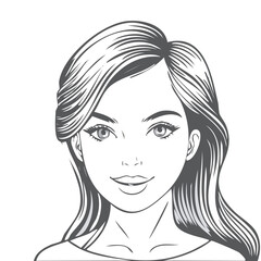Woman portrait, radiant and beautiful female illustration.