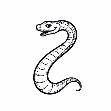 recommend clip art: Minimalist line art icon snake	