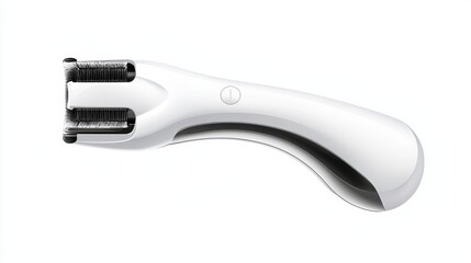 Obraz premium A multi-blade electric razor with flexible head, isolated on a clean white background