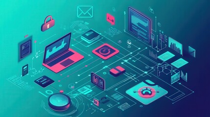 Fototapeta premium IoT Device Security: Analyze the importance of security in IoT devices.