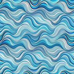 Abstract seamless texture with wavy blue lines creating a fluid and dynamic pattern, evoking a sense of movement and flow