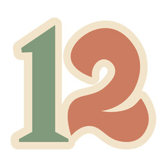 Retro Number Cutout Stickers