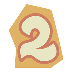 Retro Number Cutout Stickers