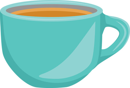 teal coffee cup with orange liquid clip art preview