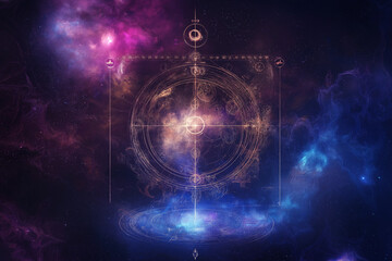 Obraz premium wallpaper of spiritual astrological zodiac sign libra